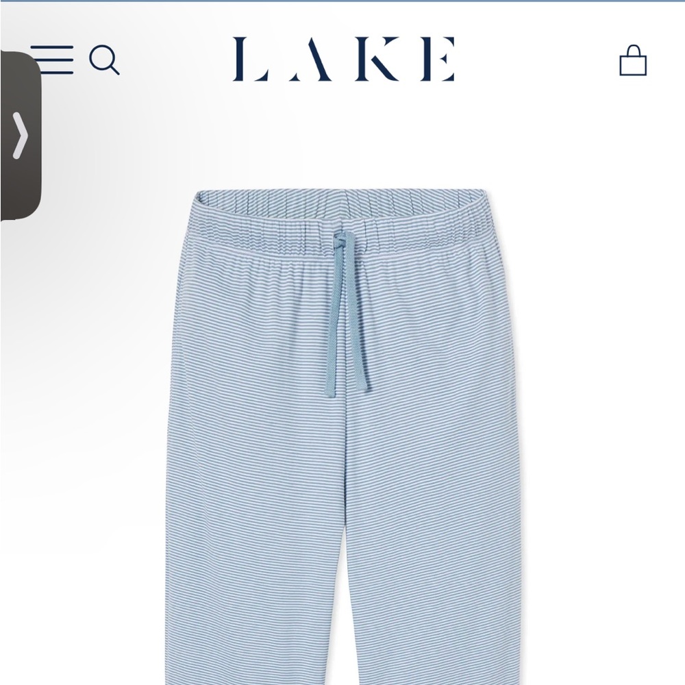 NWOT Lake Pajamas Men's Pima Pajama Pants in Mineral Blue XL